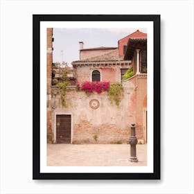 Venice in Spring Pink blush wall and textures - Venezia - Italy - Europe travel photography Art Print