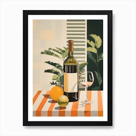 White Wine Mediterranean Still Life Art Print