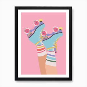Rainbow Roller Skates Art Print Art Print