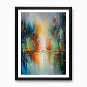 Desert Sun City Abstract Painting Art Print