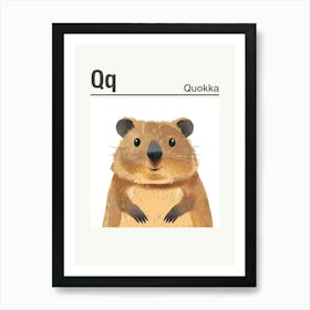 Animals Alphabet Quokka 3 Art Print