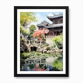 Yuyuan Garden China Watercolour 1 Art Print