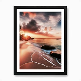 Sunset On The Beach 932 Art Print