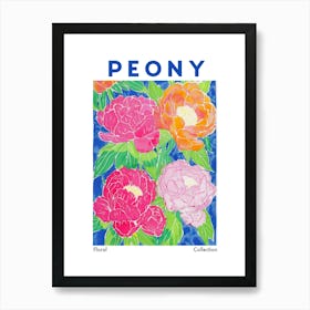 Peony Floral Collection Botanical Flower Market Art Print