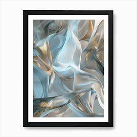 Abstract - Blue And Gold Art Print