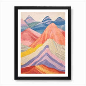 Mount Blackburn United States Colourful Mountain Illustration Art Print