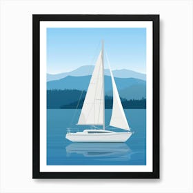 Sailboat On The Lake 5 Art Print
