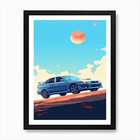 A Subaru Impreza In French Riviera Car Illustration 1 Art Print