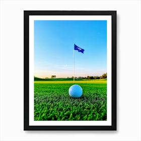 Golf Ball On The Green 1 Art Print