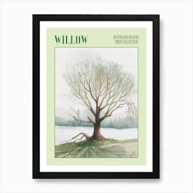 Willow Tree Atmospheric Watercolour Painting 5 Poster Art Print