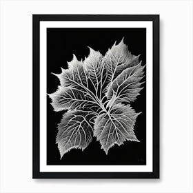 Shiso Leaf Linocut 1 Art Print