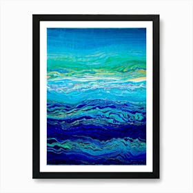 Abstract Representation Of A Tropical Ocean Wave Bright Colors Evoking The Essence Of Caribbean Bea (2) Art Print