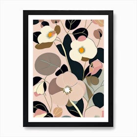 Wild Rose Wildflower Modern Muted Colours 1 Art Print