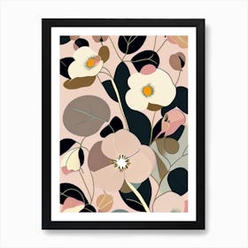 Wild Rose Wildflower Modern Muted Colours 1 Poster