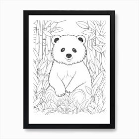 Line Art Jungle Animal Binturong 2 Art Print