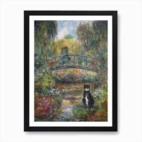 Painting Of A Cat In Garden Of Cosmic Speculation, United Kingdom In The Style Of Impressionism 03 Art Print