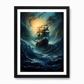 Ship In The Sea Art Print