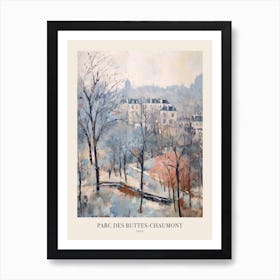 Winter City Park Poster Parc Des Buttes Chaumont Paris France 1 Art Print