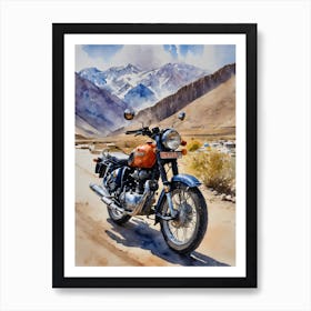 Royal Enfield Ladakh Art Print