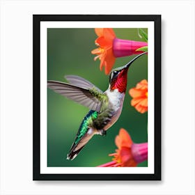 Male Ruby Throated Hummingbird-Reimagined 6 Art Print