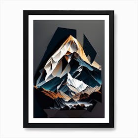 Mount Cook National Park New Zealand Cut Out Paper Art Print