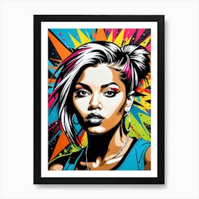 Graffiti Mural Of Beautiful Hip Hop Girl 72 Art Print