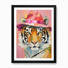 Quirky Tiger Hat Art Print