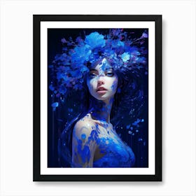 Digital Pixelation Abstract Lady 11 Art Print