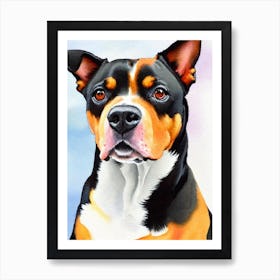 Manchester Terrier 4 Watercolour Dog Art Print