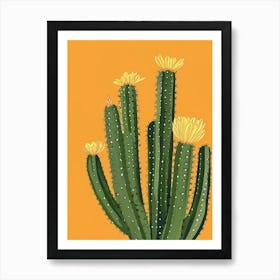 Rebutia Cactus Minimalist Abstract Illustration 4 Art Print