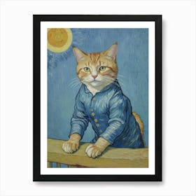 Cat In The Moonlight Poster