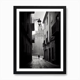 Toledo, Spain, Black And White Analogue Photography 4 Art Print