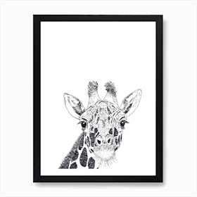 Giraffe Drawing Art Print