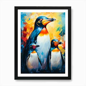 Waddling Wonders The Penguin Clan Art Print