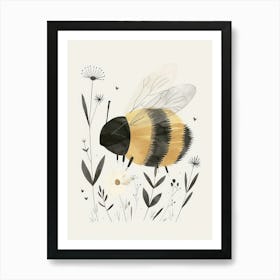 Charming Nursery Kids Animals Bumblebee 4 Art Print