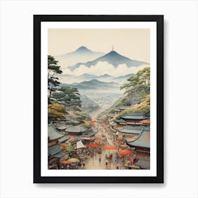 Shikoku Pilgrimage In Shikoku, Ukiyo E Drawing 4 Art Print