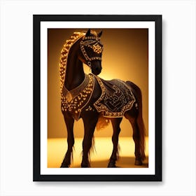 Dreamshaper 32 3d Hd Arabian Horse Chocolate Caramel Lights 8k 0 Art Print