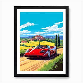 A Ferrari F50 In The Tuscany Italy Illustration 1 Art Print