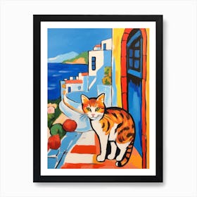 Painting Of A Cat In Hammamet Tunisia 1 Art Print
