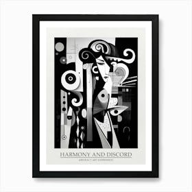 Harmony And Discord Abstract Black And White 7 Poster Art Print