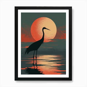 Heron At Sunset 3 Art Print