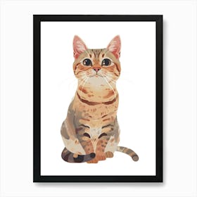 American Shorthair Cat Clipart Illustration 1 Affiche