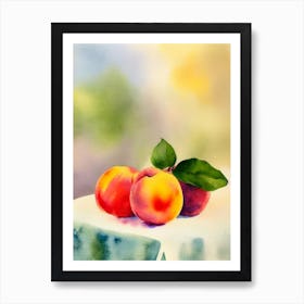 Peach Italian Watercolour fruit Art Print