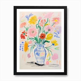 Flower Painting Fauvist Style Asters 2 Art Print