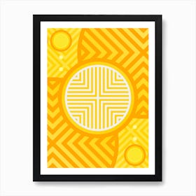 Geometric Abstract Glyph in Happy Yellow and Orange n.0084 Art Print