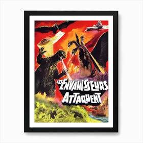 Distroy All Monsters, French Move Poster Art Print