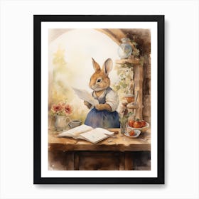 Bunny Crafting Luck Rabbit Prints Watercolour 3 Art Print