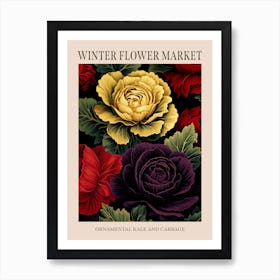 Ornamental Kale And Cabbage 1 Winter Flower Market Poster Art Print