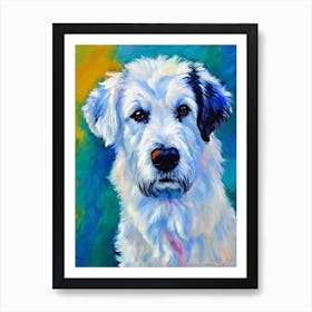 Pyrenean Shepherd Fauvist Style Dog Art Print