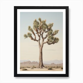  A Classic Oil Painting Of A Joshua Tree Neutral Colour 5 Art Print